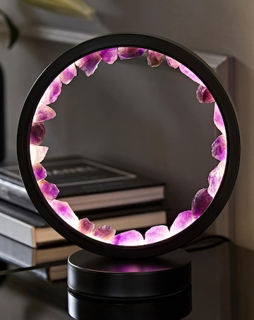 ValueLights Amethyst Crystal Wellness Table Lamp Light