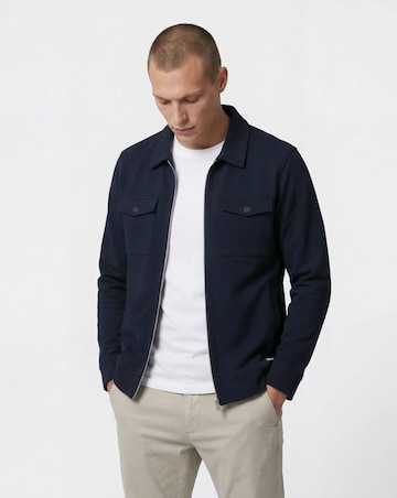 Folio Interlock Zip Shacket-Navy