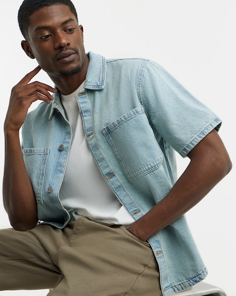 Only & Sons Boxy Denim Shirt - Blue