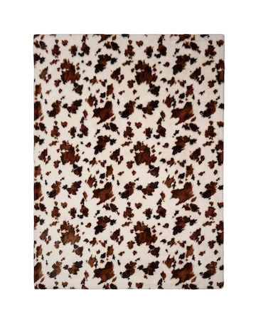 Fusion Cow Print Faux Fur Bedspread