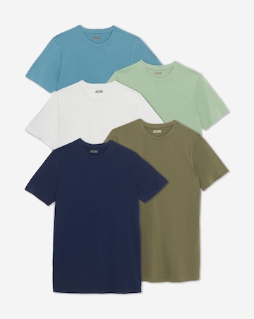 5 Pack Crew Neck T-Shirts Extra Long