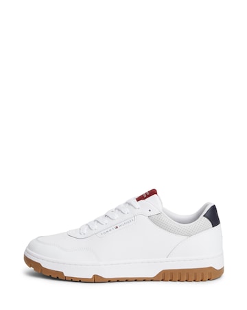 Tommy Hilfiger Basket Leather Trainers - White/Red/Blue