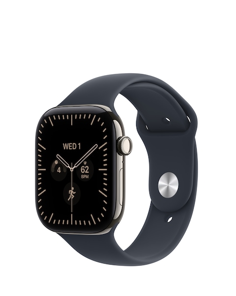 Apple Watch Series 12 GPS + Cellular 46mm - Titanium/Navy Blue Sport Band - S/M