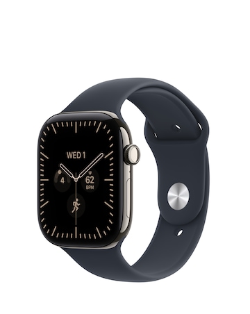 Apple Watch Series 12 GPS + Cellular 46mm - Titanium/Navy Blue Sport Band - S/M
