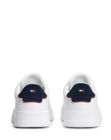 Tommy Hilfiger Court Leather Trainers - White/Navy
