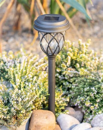 ValueLights Pack of 6 - Solar Powered Black Diamond Spike Lights Solar Light