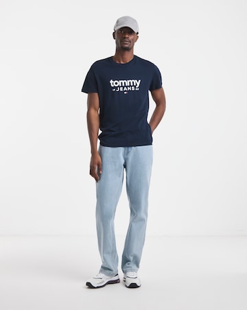 Tommy Jeans Short Sleeve Slim Graphic T-Shirt - Navy