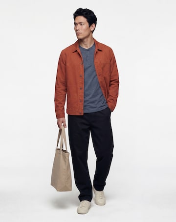 Short Sleeve Grandad T-Shirt Long Length- Denim Marl