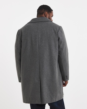 Grey Wool Blend Mid Length Overcoat