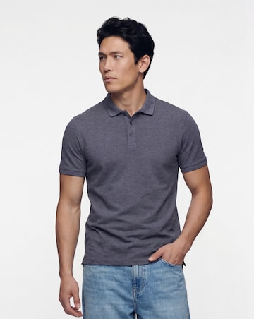 Pure Cotton Pique Polo Long Length- Charcoal