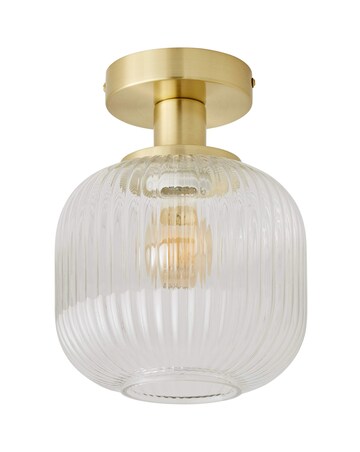 ValueLights Calpe Clear Glass Flush Ceiling Light