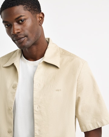 BOSS Short Sleeve Resort Shirt - Light Beige