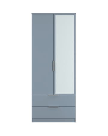 Humber Ready Assembled 2 Door 2 Drawer Mirrored Wardrobe - Kids