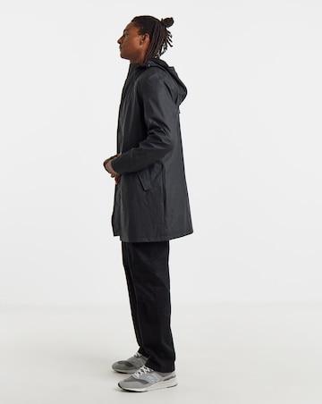 Black Rubberised Hooded Mac
