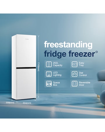 Fridgemaster MC55240E 174cm 50/50 Fridge Freezer White