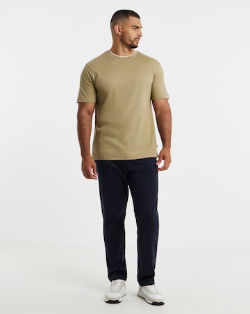 BOSS Short Sleeve Tipped Neck T-Shirt - Beige