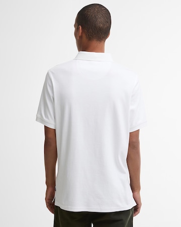 Barbour Short Sleeve Tartan Print Polo Shirt - White