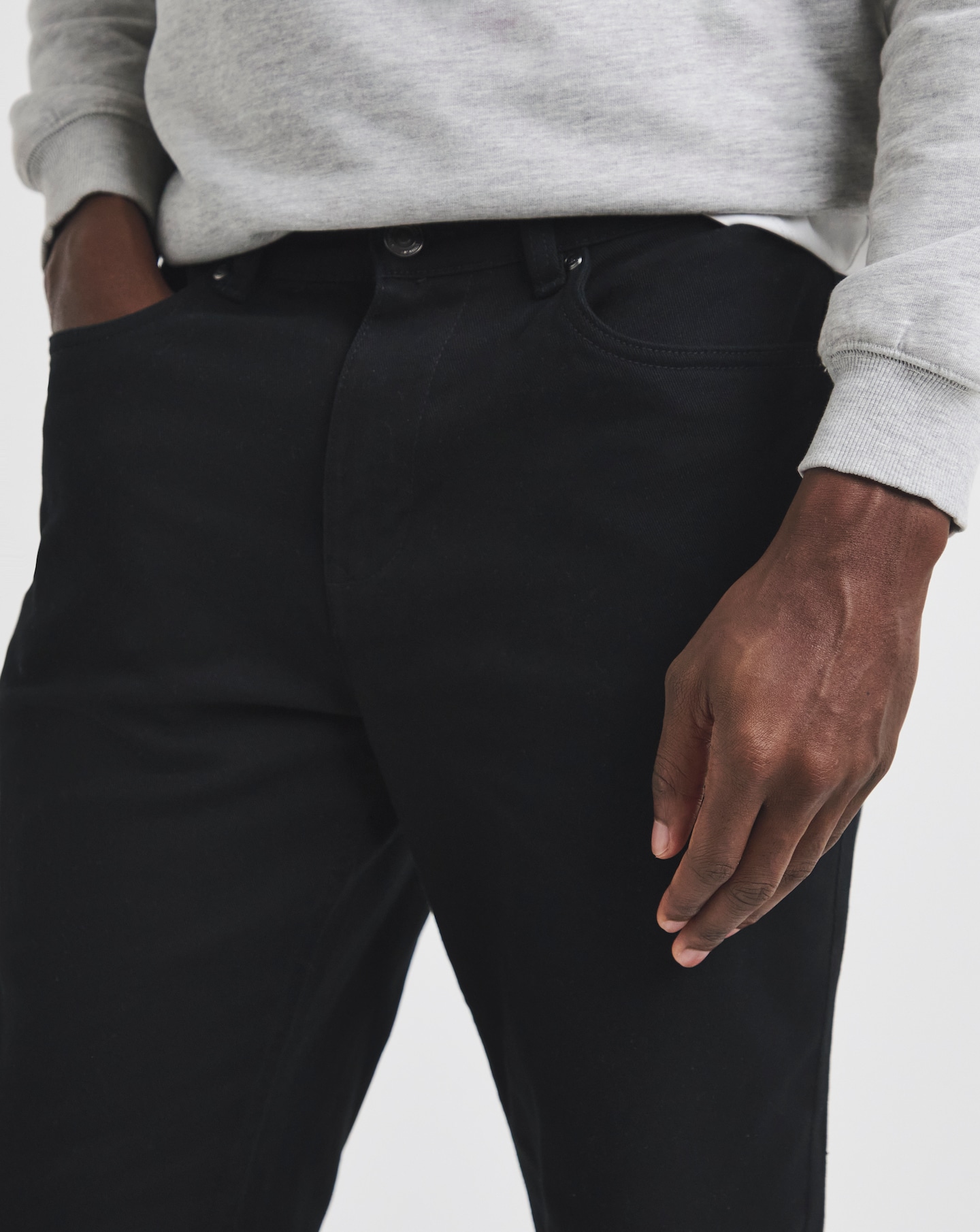 Union Black Loose Fit Stretch Gabardine Jeans | Jacamo