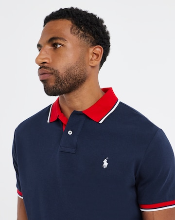 Polo Ralph Lauren Short Sleeve Tipped Collar Polo - Navy