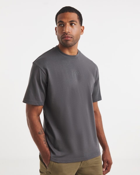 BOSS Short Sleeve Relax Fit Centre Logo T-Shirt - Grey