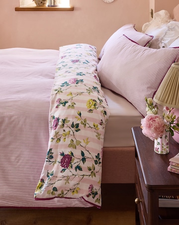 Cath Kidston Climbing Rose Stripe Duvet Cover Set