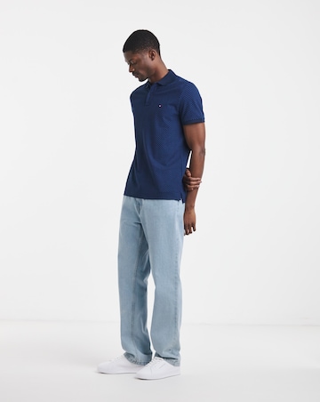 Tommy Hilfiger Microprint Pique Polo - Navy