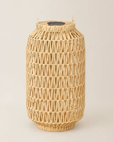 ValueLights Solar Powered Outdoor Natural Rope Lantern Garden Light Floor Lamp
