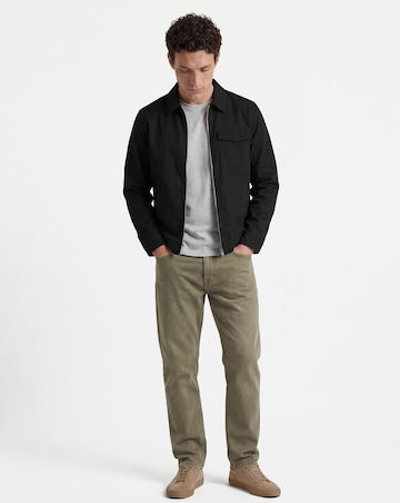 Black Zip Up Smart Harrington Jacket