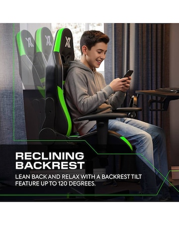 X Rocker Agility Compact Ergonomic PC Gaming Chair for Juniors - Green
