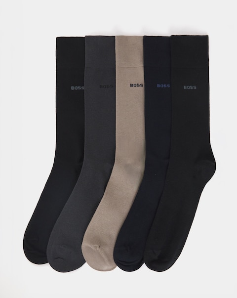 BOSS 5 Pack Cotton Blend Socks - Multi