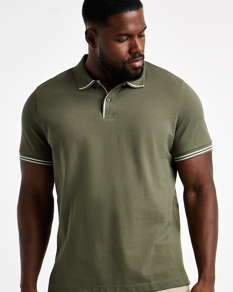 Tipped Pique Polo Long