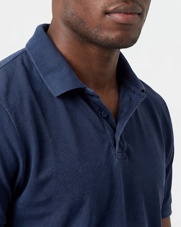 Pure Cotton Navy Pique Polo Extra Long Length- Navy