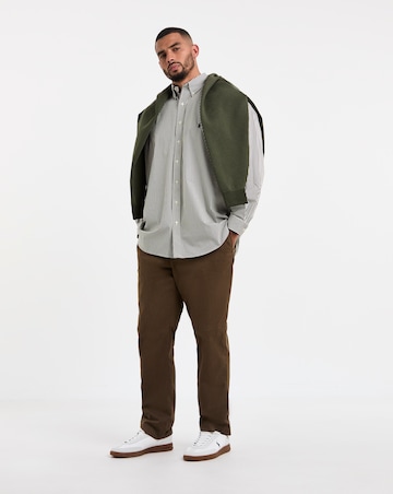 Polo Ralph Lauren Long Sleeve Stripe Poplin Shirt - Brown/White