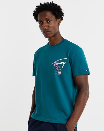 Tommy Jeans Short Sleeve City Signature T-Shirt - Teal