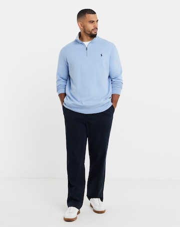 Polo Ralph Lauren 1/4 Zip Sweat Top - Light Blue