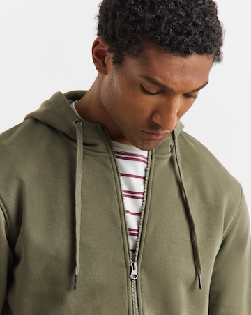 Full Zip Hooded Sweat- Khaki