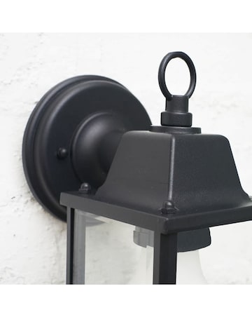 ValueLights Allgreave IP23 Black Outdoor Wall Light Lantern - Bulb Included