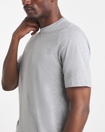 Pure Cotton Crew Neck T-Shirt Extra Long - Grey Marl