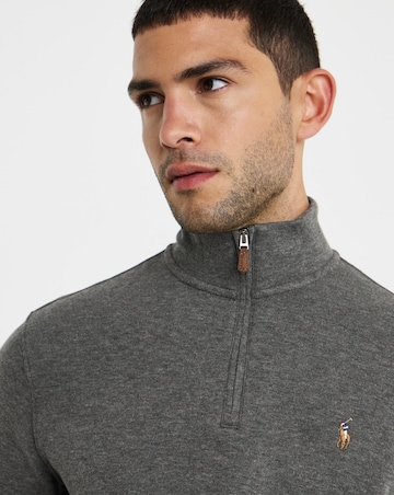 Polo Ralph Lauren Estate Rib 1/4 Zip Pullover - Grey Heather