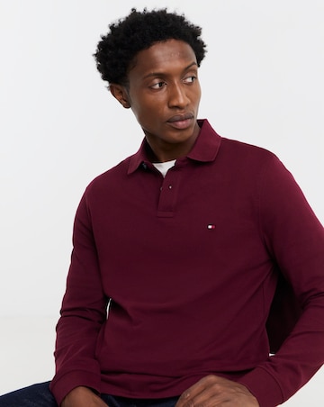 Tommy Hilfiger Long Sleeve 1985 Pique Polo - Burgundy