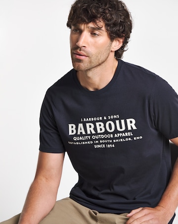 Barbour Moorside Short Sleeve Logo Tailored T-Shirt- Navy