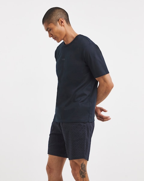 BOSS Relaxed Monogram Pyjama Set - Navy