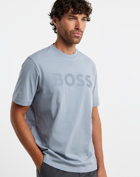 BOSS Short Sleeve Structure Logo T-Shirt - Dark Grey
