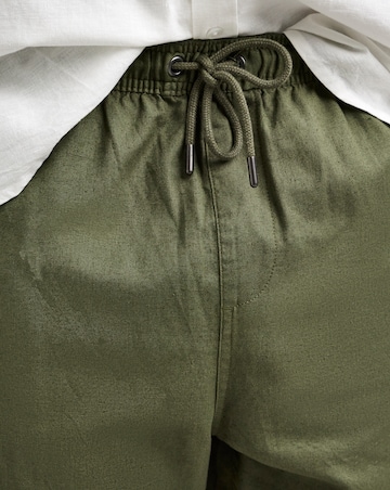 Linen Blend Elasticated Straight Fit Trouser