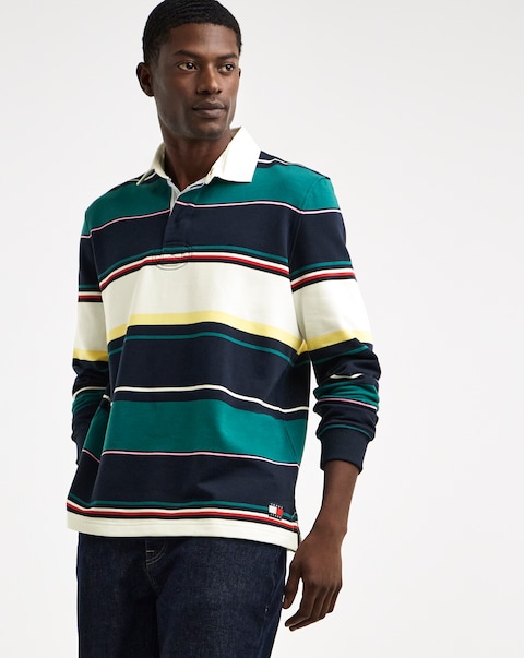 Tommy Jeans Relax Fit Stripe Rugby - Navy
