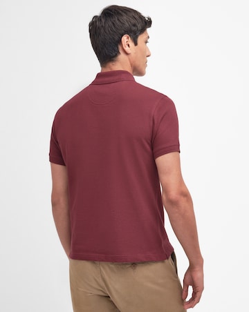 Barbour Short Sleeve Tartan Trim Pique Polo Shirt - Ruby