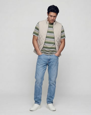 Union Yarn Dyed Stripe T-Shirt -Khaki