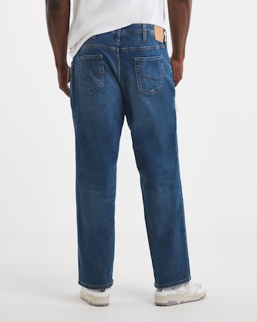 Jack & Jones Loose Tapered Fit Mike Jeans in Mid Blue