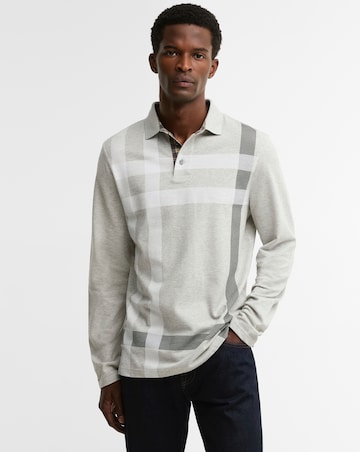 Barbour Blaine Tailored Long Sleeve Polo Shirt - Grey Marl