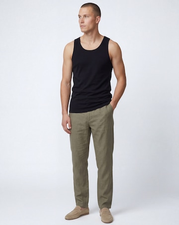 5 Pack Pure Cotton Black Vests Long